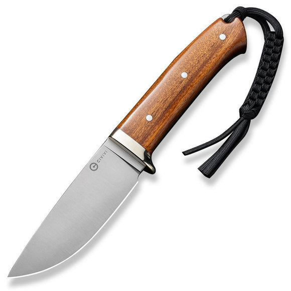 Civivi Cloud Peak Guibourtia Wood Nitro-V Drop Pt Fixed Blade Knife w/ Sheath 230443