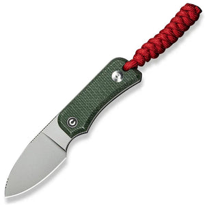 Civivi Baby Banter Green Canvas Micarta Nitro-V Drop Pt Fixed Blade Knife 230452