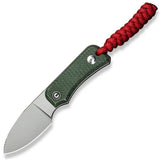 Civivi Baby Banter Green Canvas Micarta Nitro-V Drop Pt Fixed Blade Knife 230452