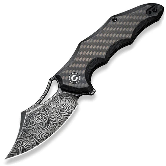 Civivi Chiro Linerlock Carbon Fiber & G10 Folding Damascus Pocket Knife 23046DS1