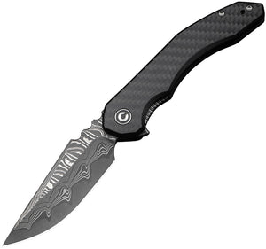 Civivi Bluetick Linerlock Carbon Fiber & G10 Folding Damascus Pocket Knife 23050DS2