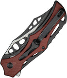 Civivi Biophase Button Lock Black Aluminum & Burgundy G10 Folding Nitro-V Knife 23083C1