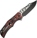 Civivi Biophase Button Lock Black Aluminum & Burgundy G10 Folding Nitro-V Knife 23083C1