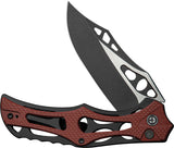 Civivi Biophase Button Lock Black Aluminum & Burgundy G10 Folding Nitro-V Knife 23083C1