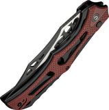 Civivi Biophase Button Lock Black Aluminum & Burgundy G10 Folding Nitro-V Knife 23083C1