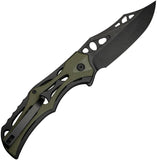 Civivi Biophase Button Lock Black Aluminum & OD Green G10 Folding Nitro-V Knife 23083C2