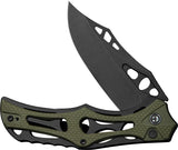 Civivi Biophase Button Lock Black Aluminum & OD Green G10 Folding Nitro-V Knife 23083C2