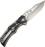 Civivi Biophase Button Lock Gray Aluminum & Black G10 Folding Nitro-V Knife 23083C3