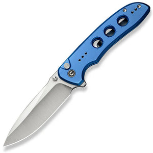 Civivi Hyperpulse Button Lock Blue Aluminum Folding 14C28N Pocket Knife 23087A2