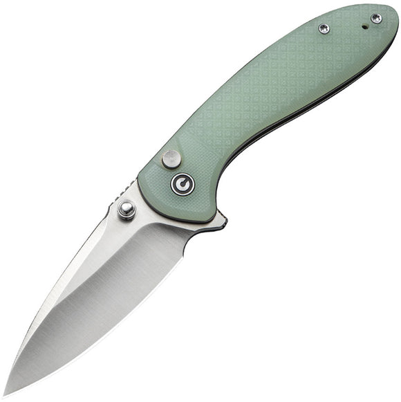 Civivi Faeger Button Lock Jade G10 Folding 14C28N Drop Pt Pocket Knife 240313