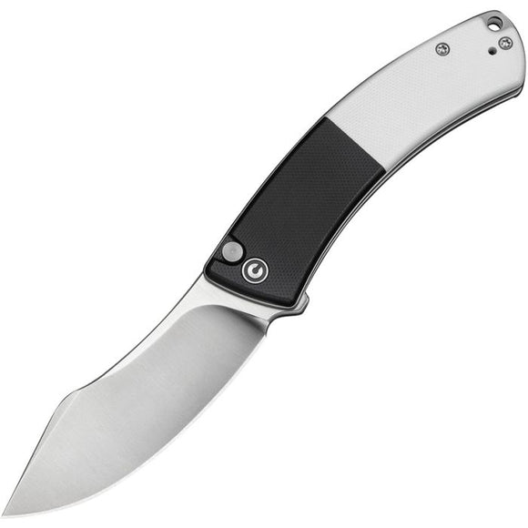 Civivi Outlaw Muk Button Lock Black & White G10 Folding 14C28N Nessmuk Pocket Knife 240794