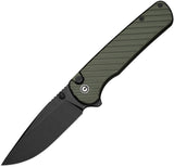 Civivi Iron Tide Button Lock Forest Green Aluminum Folding 14C28N Pocket Knife 250112