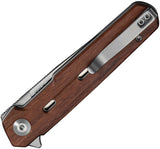 Civivi Navo Linerlock Guibourtia Wood Folding Nitro-V Drop Pt Pocket Knife 25015B1
