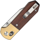 Civivi Yonder Crossbar Lock Guibourtia Wood & Brass Folding 14C28N Pocket Knife 250261