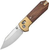 Civivi Yonder Crossbar Lock Guibourtia Wood & Brass Folding 14C28N Pocket Knife 250261