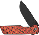 Civivi Zygon Top Crossbar Lock Orange & Black Micarta Folding Nitro-V Pocket Knife 250352