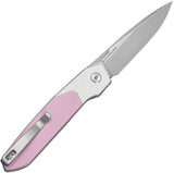 Civivi Brr15 Light Linerlock White & Powder Pink G10 Folding Nitro-V Pocket Knife 250633