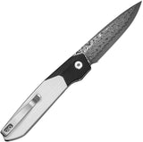 Civivi Brr15 Light Linerlock White & Black G10 Folding Damascus Pocket Knife 25063DS1
