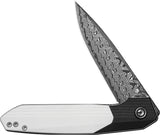 Civivi Brr15 Light Linerlock White & Black G10 Folding Damascus Pocket Knife 25063DS1