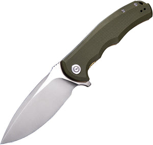 Civivi Praxis Green G10 Folding Knife Satin Blade by We Knife Co 803a