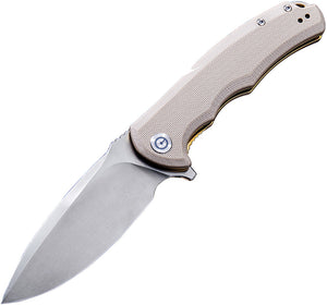 Civivi Praxis Tan G10 Folding Knife Satin Blade by We Knife Co 803b