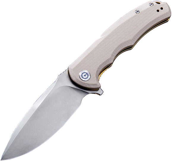 Civivi Praxis Tan G10 Folding Knife Satin Blade by We Knife Co 803b