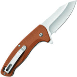 Camillus Arvo Linerlock A/O Tan Micarta Folding 420 Stainless Pocket Knife 19479