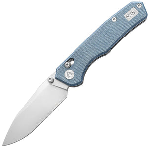 CMB Made Knives Explorer Axis Lock Blue Micarta Folding 14C28N Pocket Knife 18D