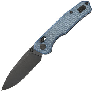 CMB Made Knives Explorer Axis Lock Blue Micarta Folding Black 14C28N Pocket Knife 18E