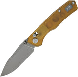 CMB Made Knives Explorer Axis Lock Amber PEI Ultem Folding 14C28N Pocket Knife B18F
