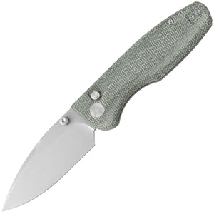 CMB Made Knives Predator V3 Button Lock Green Micarta Folding 14C28N Pocket Knife 19A