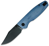 CMB Made Knives Lucky Linerlock Blue Micarta Folding PVD 14C28N Pocket Knife 21B