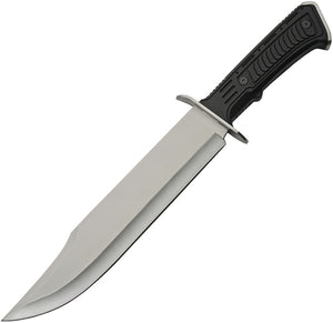 Rite Edge Silver Tech Black Smooth Stainless Steel Fixed Blade Bowie 211515SL