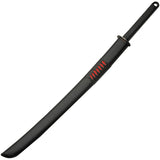 Cyber Sabre Sword Black Leather Wrapped Manganese Blade w/ Belt Sheath 926979