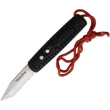 Colonial Automatic Ranger Knife Button Lock Black Partial Serrated Tanto Blade 106  -On Sale