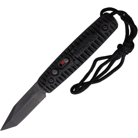 Colonial Automatic Ranger Knife Button Lock Black Partial Serrated Tanto Blade 108