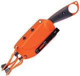 CRKT Altai Black GFN Orange 14C28N Drop Pt Fixed Blade Knife w/ Sheath 2062