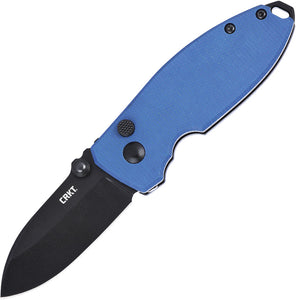 CRKT Squid Button Lock Blue Burlap Micarta Folding D2 Steel Pocket Knife 2474BD