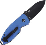 CRKT Squid Button Lock Blue Burlap Micarta Folding D2 Steel Pocket Knife 2474BD