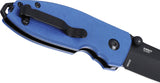 CRKT Squid Button Lock Blue Burlap Micarta Folding D2 Steel Pocket Knife 2474BD