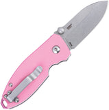 CRKT Squid Button Lock Rose Quartz Pink G10 Folding 14C28N Steel Pocket Knife 2474P