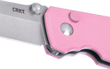 CRKT Squid Button Lock Rose Quartz Pink G10 Folding 14C28N Steel Pocket Knife 2474P