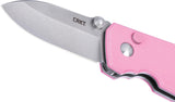 CRKT Squid Button Lock Rose Quartz Pink G10 Folding 14C28N Steel Pocket Knife 2474P