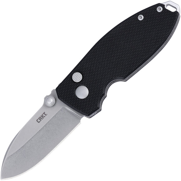 CRKT Squid Button Lock Black G10 Folding D2 Steel Pocket Knife 2474