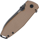 CRKT Squid XM Framelock A/O Earth Brown G10 & Stainless Folding D2 Steel Pocket Knife 2495B