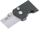 CRKT Squid XM Button Lock Green Micarta Folding D2 Steel Pocket Knife 2495GR