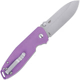 CRKT Squid XM Button Lock Purple G10 Folding 14C28N Steel Pocket Knife 2495P