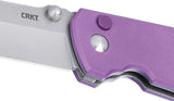 CRKT Squid XM Button Lock Purple G10 Folding 14C28N Steel Pocket Knife 2495P