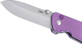 CRKT Squid XM Button Lock Purple G10 Folding 14C28N Steel Pocket Knife 2495P