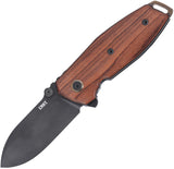 CRKT Squid II Linerlock Santos Mahogany Wood Folding M390 Pocket Knife 2496WK